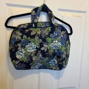 Ted Lapidus Paris Floral Travel Bag with Blue and Green Design